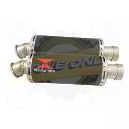Par paire Rond Noir En Inox Silencieuxs 300mm