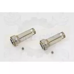 Par paire Ovale Noir En Inox Silencieuxs & Canule en Carbone 300mm