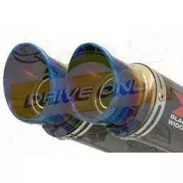 Par paire Rond GP Style En Carbone Silencieuxs & En Inox canule Anodisé 230mm