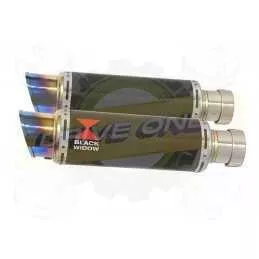 Par paire Rond GP Style En Carbone Silencieuxs & En Inox canule Anodisé 230mm