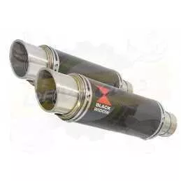 Par paire Rond GP Style En Carbone Silencieuxs & Canule en Titane 230mm