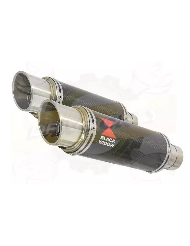 Par paire Rond GP Style En Carbone Silencieuxs & Canule en Titane 230mm