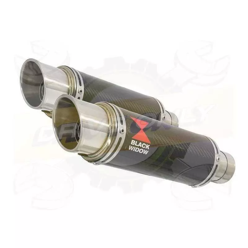 Par paire Rond GP Style En Carbone Silencieuxs & Canule en Titane 230mm