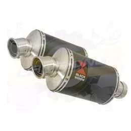 Par paire Ovale Noir En Inox Silencieuxs 230mm