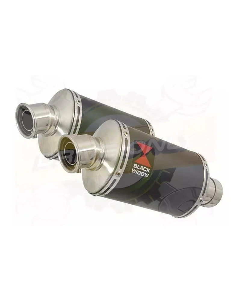 Par paire Ovale Noir En Inox Silencieuxs 230mm