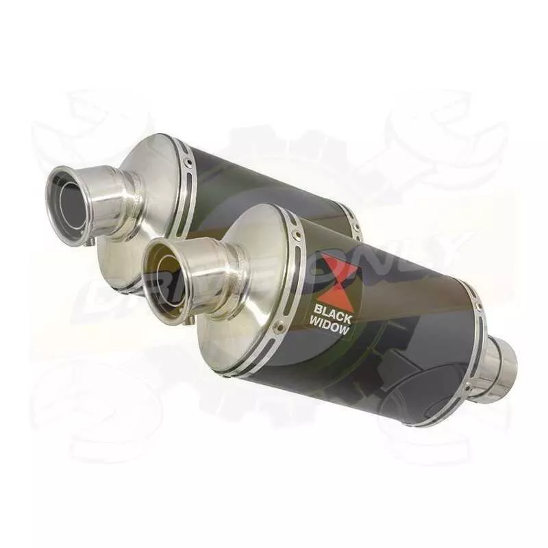 Par paire Ovale Noir En Inox Silencieuxs 230mm