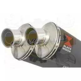Par paire Ovale Noir En Inox Silencieuxs 230mm