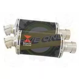Par paire Ovale Noir En Inox Silencieuxs 230mm