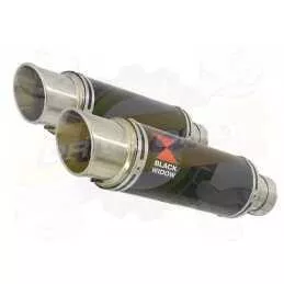 Par paire Rond GP Style Noir En Inox Silencieuxs 230mm