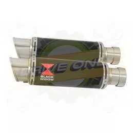 Par paire Rond GP Style Noir En Inox Silencieuxs 230mm