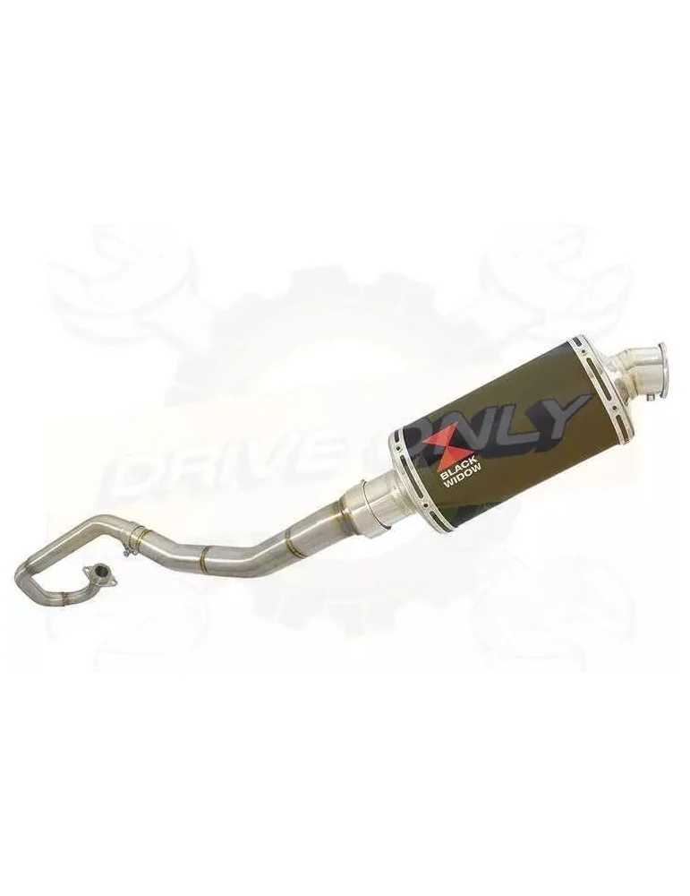 WR 125 R/X 2009/2016 De-cat Exhaust System with 230mm Oval Painted Black Stainless Steel Silencer