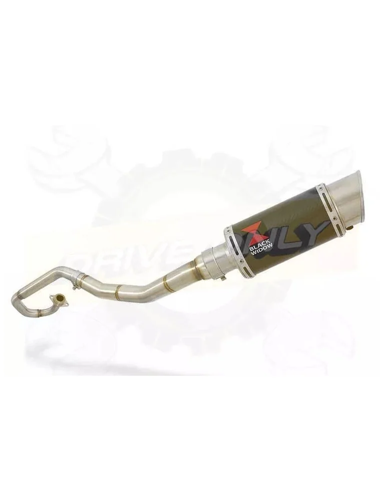 WR 125 R/X 2009/2016 De-cat exhaust system with 200mm round carbon fibre silencer