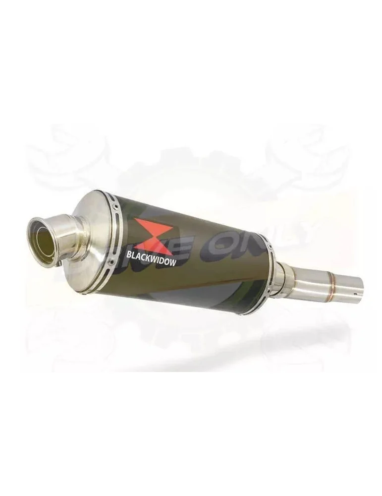 KLE 650 VERSYS 2007-2014 Low Level exhaust link pipe and 300mm oval black painted stainless steel silencer