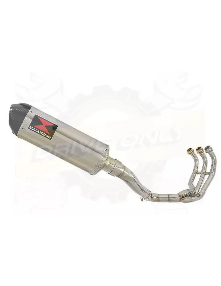XSR 900 2016 2017 High Level De-cat Exhaust System with 300mm Oval Stainless Steel Silencer + Carbon Fibre Tip