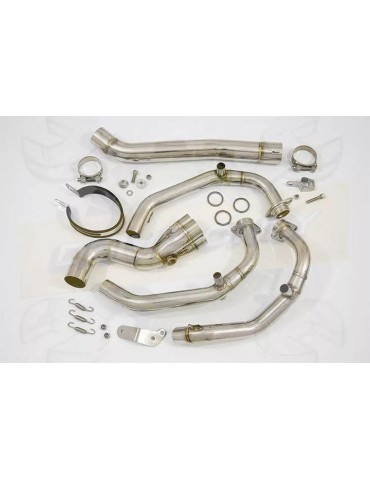 XSR 900 2016 2017 High Level De-cat Exhaust System with 300mm Oval Carbon Fibre Silencer