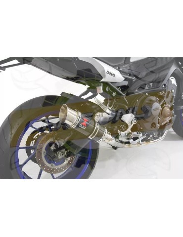 XSR 900 2016 2017 High Level De-cat Exhaust System with 200mm Round Carbon Fibre Silencer