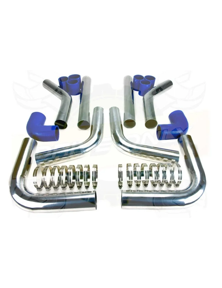 Kit durites et pipes 76mm Bleu pour Intercooler Gros volume DriveOnly Universel