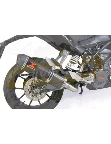 KTM 125 Duke 2011-2016 Silencieux Kit / Silencieux Ovale en Carbone  400mm 
