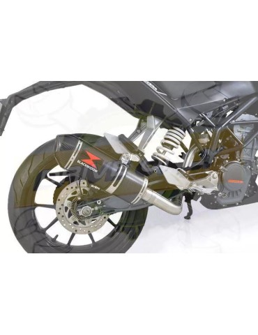 KTM 125 Duke 2011-2016 Silencieux Kit / Silencieux Ovale en Carbone 300mm
