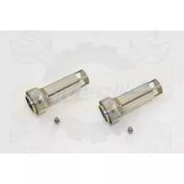 Par paire Ovale Noir En Inox Silencieuxs & Canule en Carbone 200mm