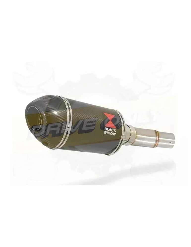 KLE 650 VERSYS 2007-2014 Low Level exhaust link pipe and 200mm oval carbon fibre silencer + carbon tip