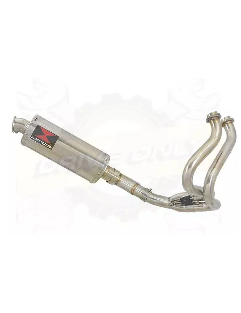 KLE 650 VERSYS 2007-2014 Low Level De Cat Exhaust System + 300mm Oval Stainless Steel Silencer