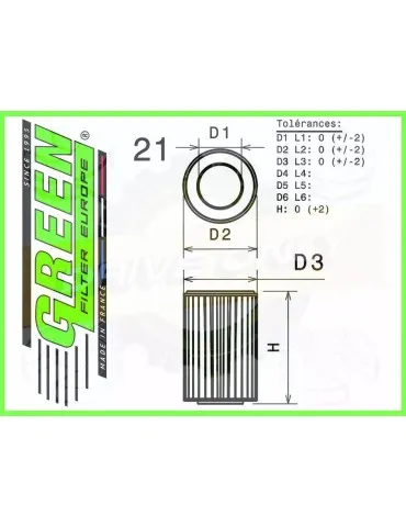Filtre Sport Green  - AUDI Q5 (8R) 3,0L TFSI  QUATTRO "Attention 2 montages contrôle dimension a faire"  (05/13-)