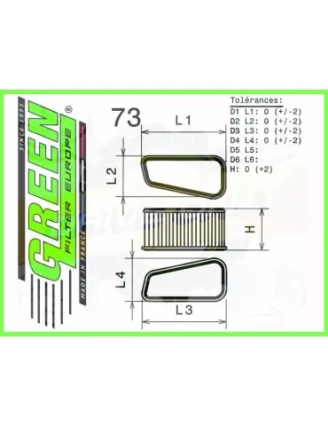 Filtre Sport Green  - BMW SERIE 3 (E90,E91,E92,E93) M3 V8 4,0L  (08-)