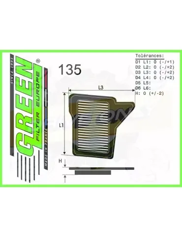Filtre Sport Green  - CHRYSLER PACIFICA 3,5i/3.8i/4.0i