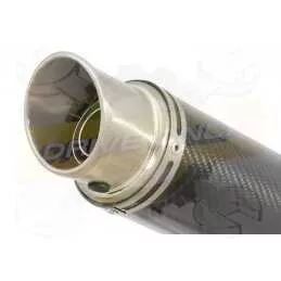 Z800 ZR800A Z800E 13 14 15 16 Tube de raccord et Silencieux Rond GP Style en Carbone + Canule en Titane 230mm