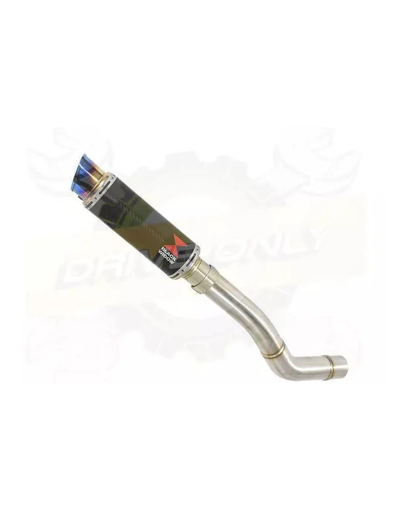 Z800 ZR800A Z800E 13 14 15 16 Tube de raccord et Silencieux GP Rond En Carbone + Canule en Inox Anodisé 230mm