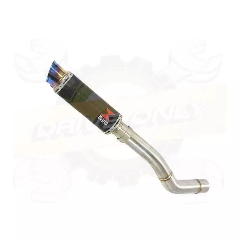Z800 ZR800A Z800E 13 14 15 16 Tube de raccord et Silencieux GP Rond En Carbone + Canule en Inox Anodisé 230mm