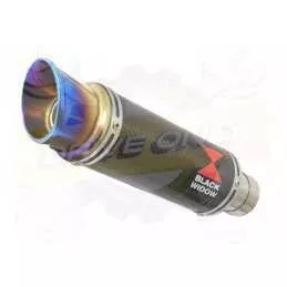 Z800 ZR800A Z800E 13 14 15 16 Tube de raccord et Silencieux GP Rond En Carbone + Canule en Inox Anodisé 230mm