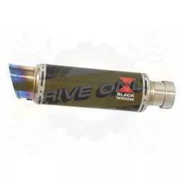 Z800 ZR800A Z800E 13 14 15 16 Tube de raccord et Silencieux GP Rond En Carbone + Canule en Inox Anodisé 230mm