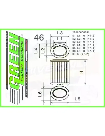 Filtre Sport Green  - DODGE VIPER SRT-10 8,3L i V10 (2 Filters)  (03-)