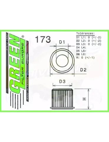 Filtre Sport Green  - FORD KUGA II 2,0L TDCI "High performance Air Flow"   (10/14-)