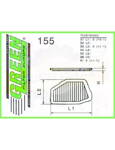 Filtre Sport Green  - HONDA ACCORD COUPÉ 2,2L i 16V (CE1)  (93-98)