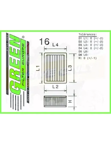 Filtre Sport Green  - HONDA CIVIC III DOOR 1,4L GL 16V (EC9)  (89-91)