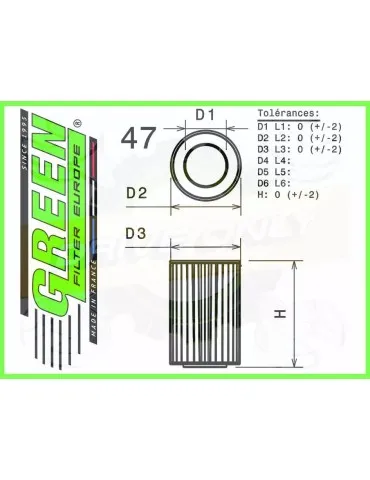 Filtre Sport Green  - LAND ROVER RANGE ROVER 2,4L TD   (88-91)