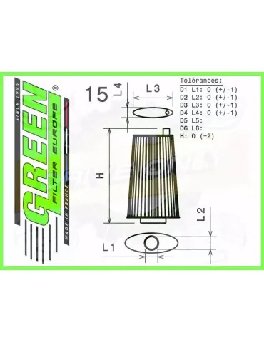 Filtre Sport Green  - LAND ROVER RANGE ROVER 3 2,9L TD6  24V (L228)  (03/02-12/06)