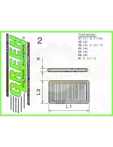 Filtre Sport Green  - MAZDA 327 IV (BG) 1,6L  (-89)