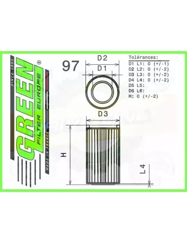 Filtre Sport Green  - MERCEDES CLC (C 203) 200 CDI  (05/08-)