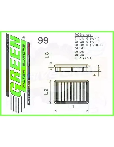 Filtre Sport Green  - PEUGEOT 4008 1,6LI  (04/12-)