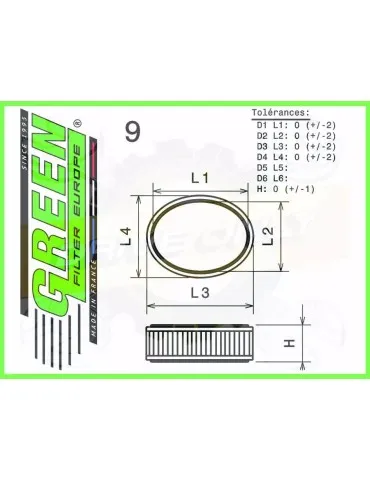 Filtre Sport Green  - RENAULT CLIO 2 1,4L i  (98-01)