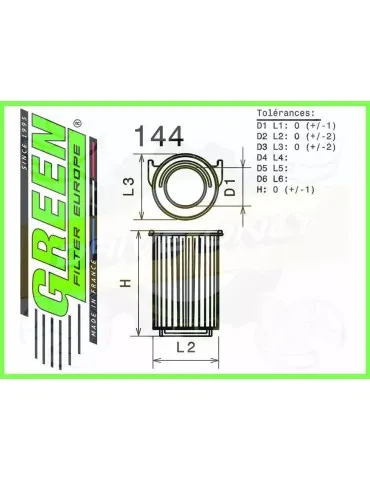 Filtre Sport Green  - SKODA OCTAVIA II 1,2L TSI  (02/10-)