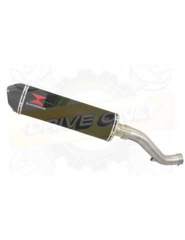 VFR1200F / VFR 1200 2010-2016  Exhaust tube de raccord et Ovale Black Steel Silencieux + En Carbone Tip 400mm