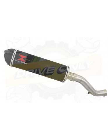 VFR1200F / VFR 1200 2010-2016  Exhaust tube de raccord et Ovale Black Steel Silencieux + En Carbone Tip 400mm