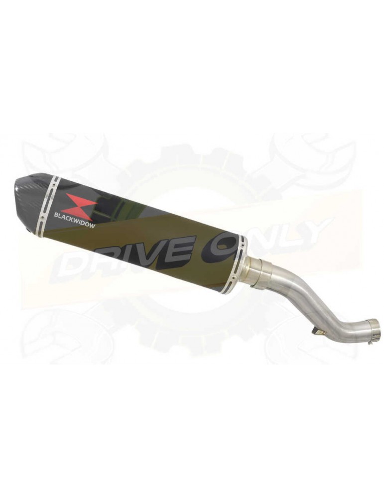 VFR1200F / VFR 1200 2010-2016  Exhaust tube de raccord et Ovale Black Steel Silencieux + En Carbone Tip 400mm