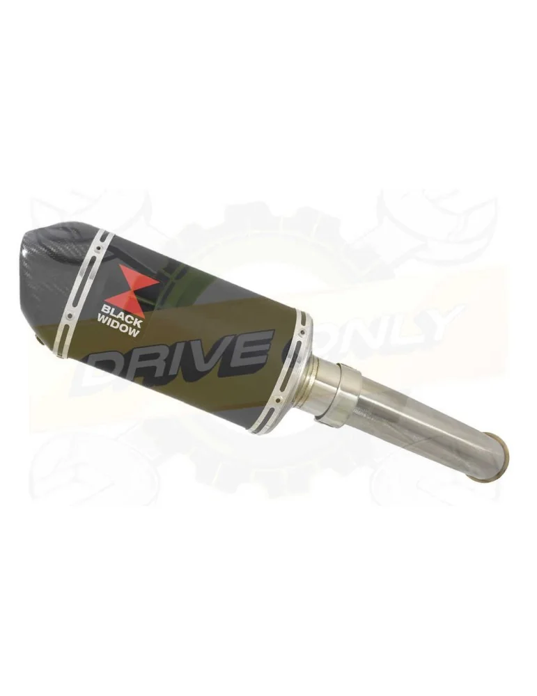 KTM RC 125 2017-2019  Silencieux Ovale  en Inox Noir + Canule Carbone  200mm
