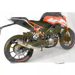 KTM 125 Duke 2017-2019  Silencieux Rond en Inox + Canule Carbone  200mm